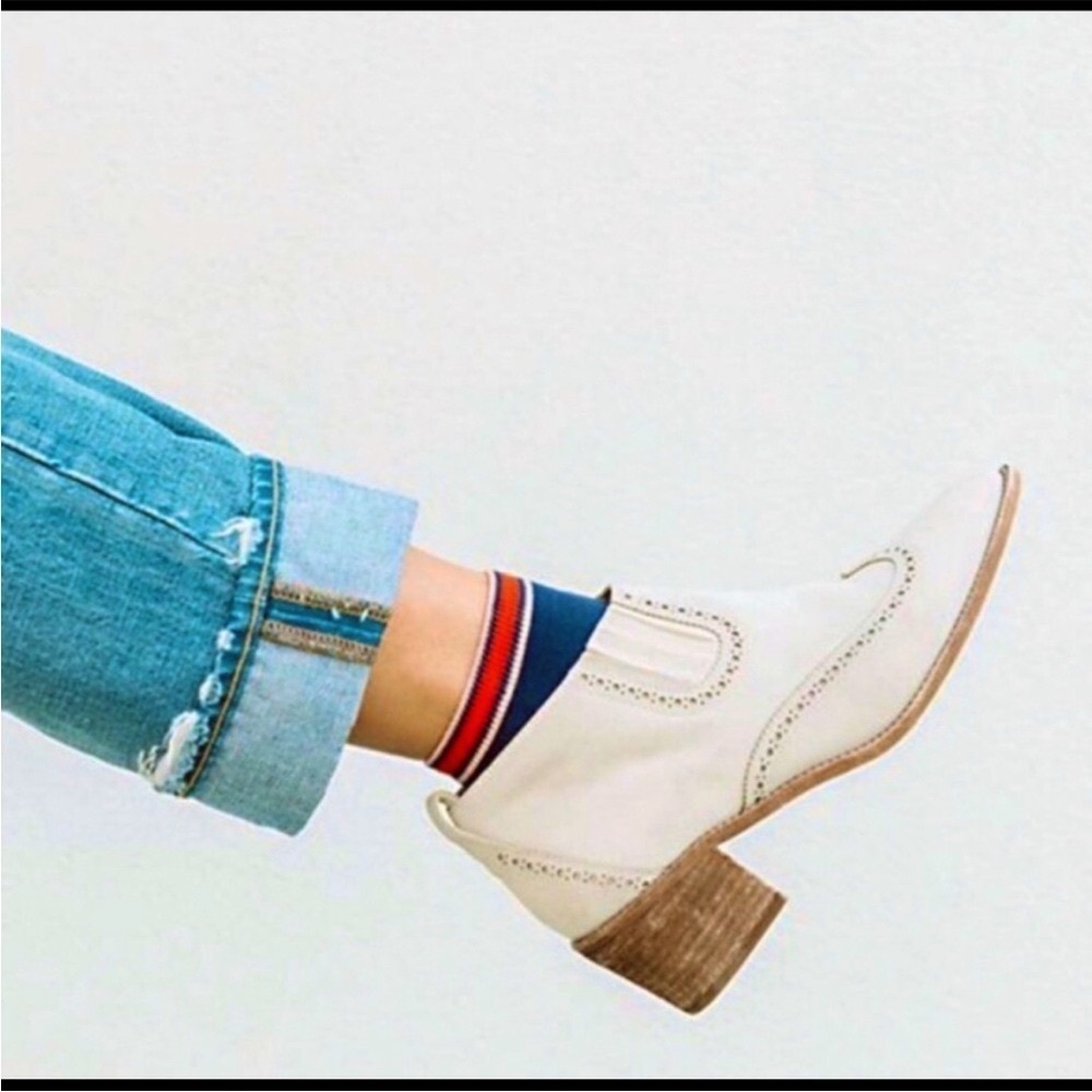Madewell | The Grayson Brogue Chelsea Suede Leather Boot Bone White Cream